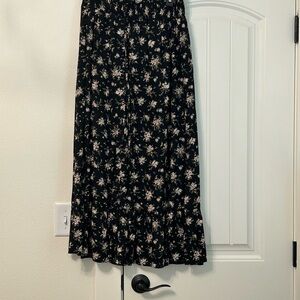 Blu Pepper Black Floral Maxi Skirt